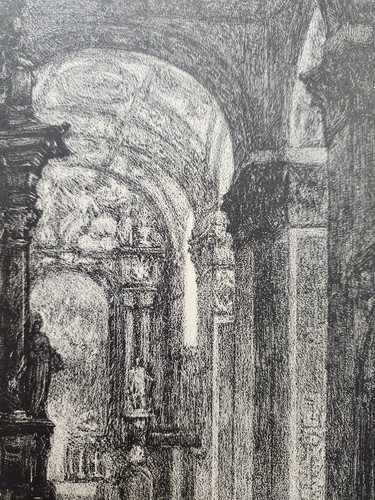 ERNO KOCH Mezzotint Kirche St. Lorenz Altarschiff KEMPTEN ALLGAU 1946 12x10 - Bild 3 von 8