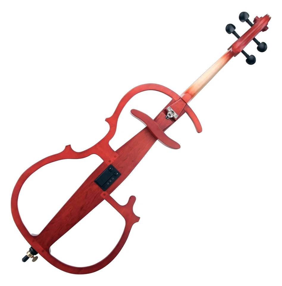 Violoncello Elettrico 4/4 Archetto Custodia Pickup Cuffie Cavo Naturale Opaco - Immagine 3 di 4