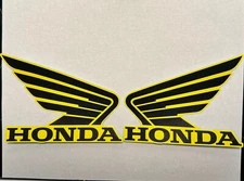 Honda OEM NOS 130mm Mark Wing Decal Yellow & Black for ATV Rincon, Foreman, Etc