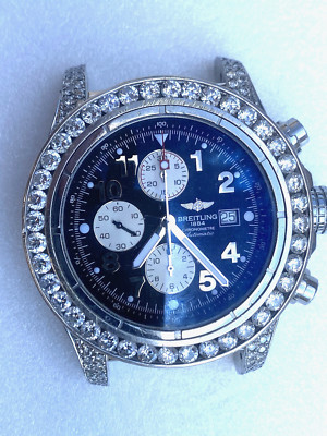 Rare Breitling Super Avenger Chrono Diamond Mens Watch