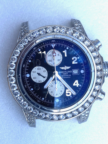 Rare Breitling Super Avenger Chrono Diamond Mens Watch
