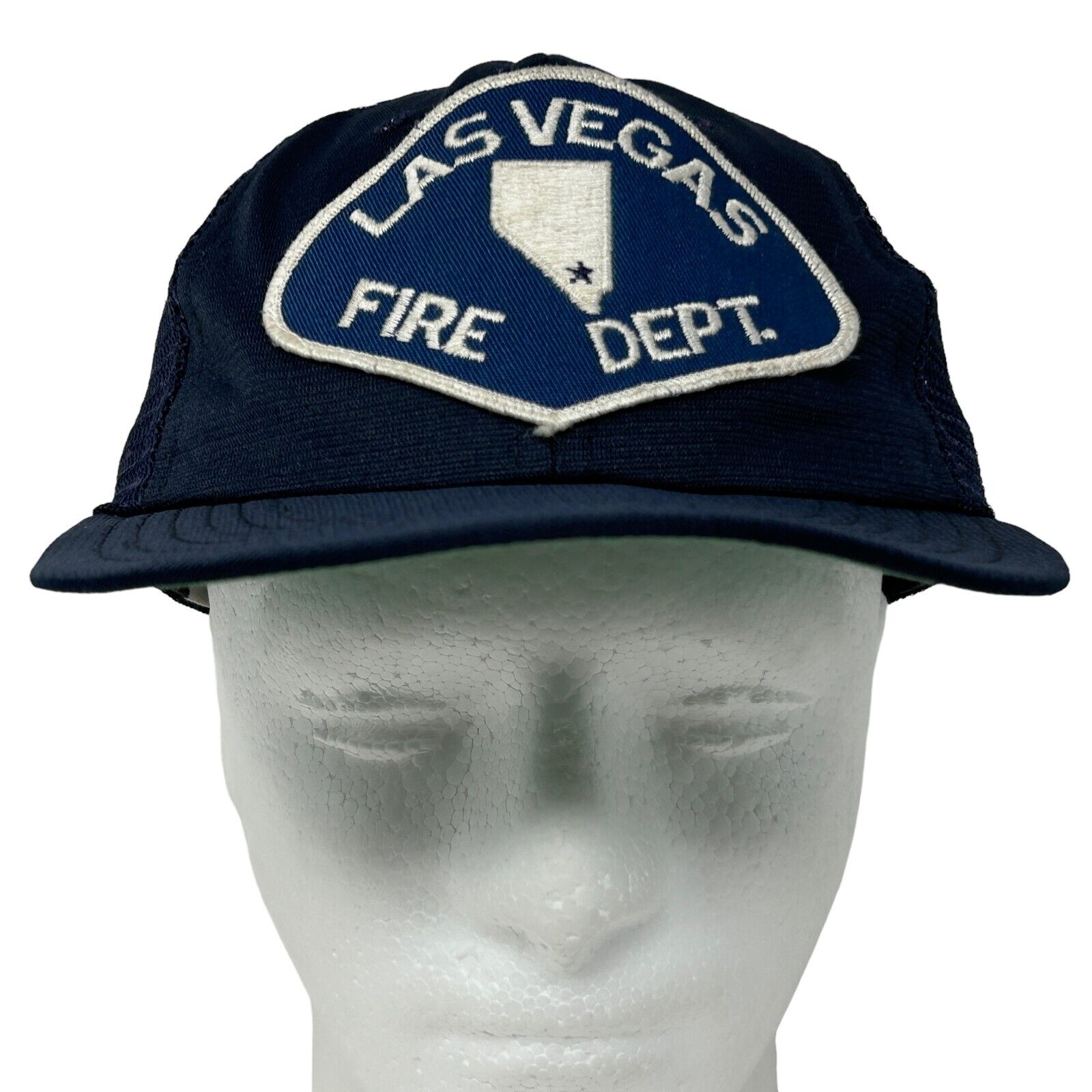 Las Vegas Fire Dept Trucker Hat Vintage 80s Blue … - image 2