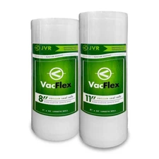 VacFlex - 8" x 50' & 11" x 50' - Premium Vacuum Sealer Rolls (COMBO PACK)