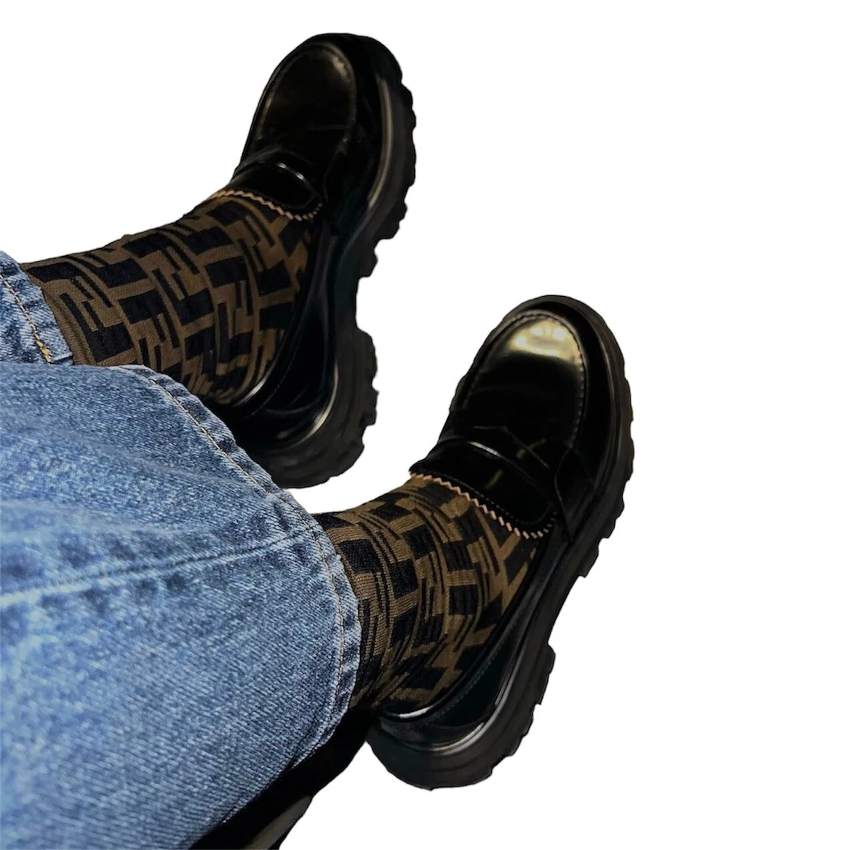 Alexander McQueen WANDER Leather Platform Black Fur Penny Loafers Size 41 AUTH😍