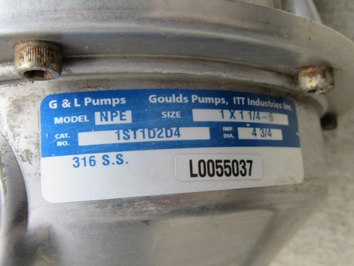 Goulds 1ST1D2D4 3/4 HP centrifugal pump 1 x 1-1/4 - 6 Franklin 208-230/460 G&L - Picture 4 of 9