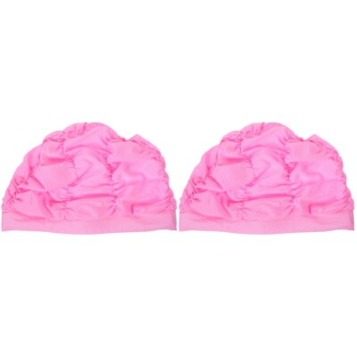  2 PCS Vor Schwimmhaube Komfortable Schwimmkappe Fräulein Kind