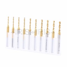 Image of Titanium Nitride Coated Carbide 1.2mm-2.1mm PCB CNC Drill Bits Router Pack Of 10