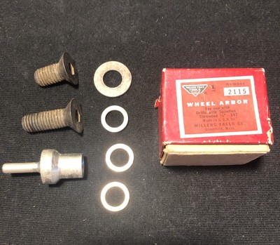 Vintage Millers Falls Tools Wheel Arbor No. 2115 Threaded 3/8  USA NOS!