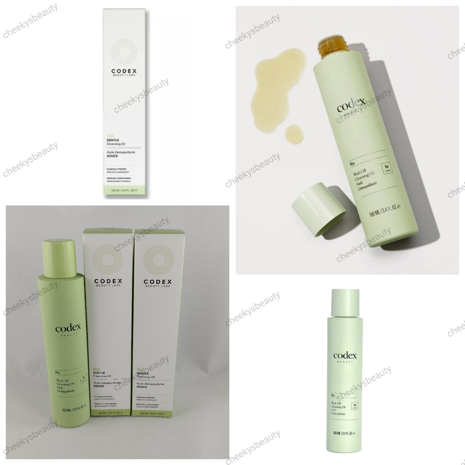 CODEX BEAUTY LABS BIA Gentle cleansing oil 100ml x2 (200ml) New & boxed,RRP £100