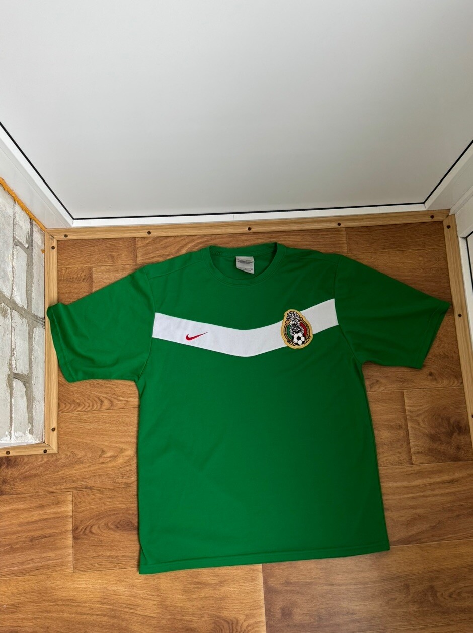 2006 Nike Mexico National Team Soccer Jersey El Tri Futbol Green Sz L block core