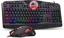 Juego De Teclado Y Mouse Gamer Mecanico Para Gaming Multicolor LED Raton NEW US