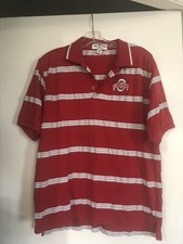 Ohio State Striped  Cotton Polo Medium  “Boca Classics”     #440