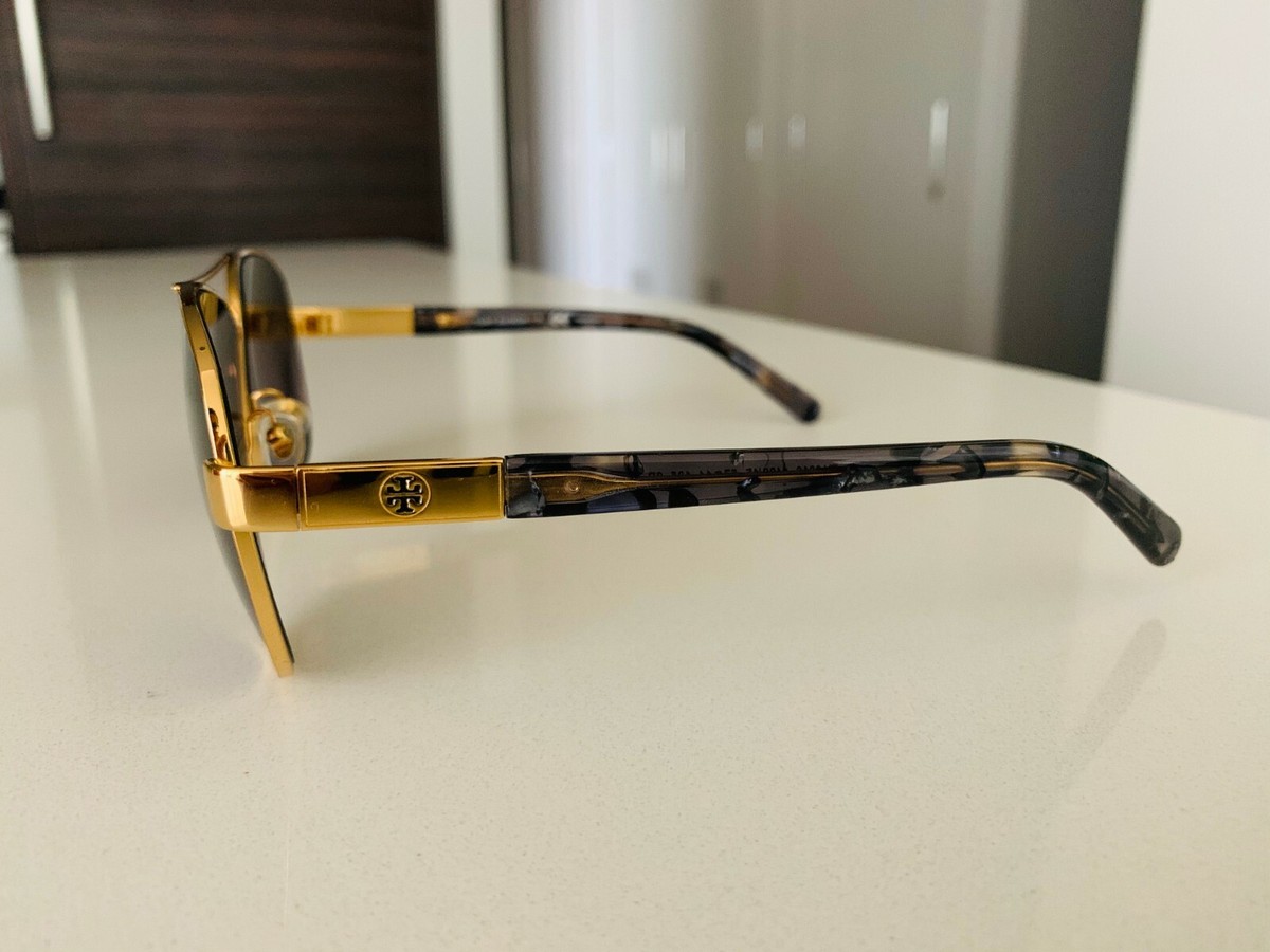 Tory Burch T-Logo Polarized Aviator Sunglasses, 57mm, Gold  display picture 3