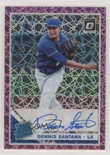 2019 Panini Donruss Optic Pink Velocity Prizm Dennis Santana #RRS-DS Auto 1s6