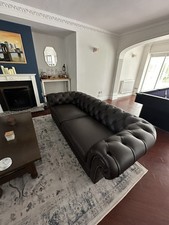 Stamford 3 Seater Leather Sofa From Sofology Chesterfield Style Good Condition