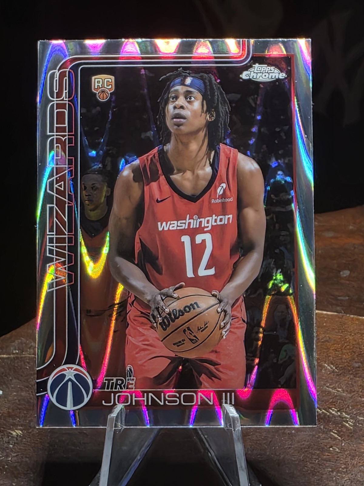 2025-26 Topps Chrome #256 Tre Johnson Raywave Refractor (RC)