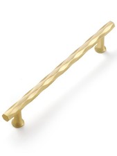 Brushed Gold Cabinet Pulls 6.3" Hole Center 10 Pack Hammered Brass Cabinet Ha...
