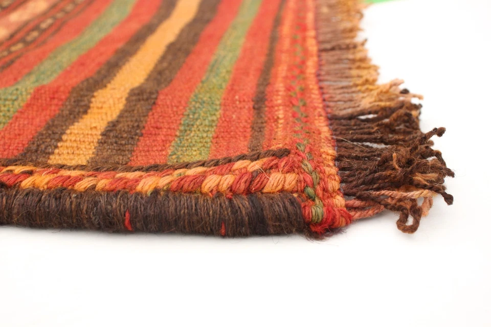 Traditional Vintage Hand Woven Carpet 5'10" x 11'0" Wool Kilim Area Rug - Image 4 of 4