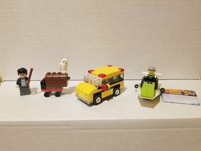Lot Of 3 Lego Minisets World Racers, Harry Potter, And Little Yellow School Bus