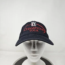 PGA Champions Tour Hat Cap Strap Back Navy Red Mens One Size Golf Tournament