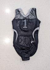 1 GK ELITE Gymnastics Dance Leotard AS Small Nylon GunMetal Mystique Region 1