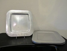 Set (5) Pottery Barn Metal Square Charger Plates 13"