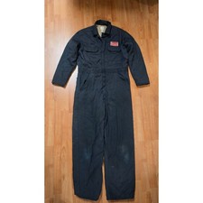 Vintage Sears Coveralls M Black Jumpsuit Industrial Uniform Workwear 80s