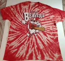 Buc-ees Shirt BUC-EES BEAVERS BASEBALL Tie Dye Red/White/Blue 82 Men's L