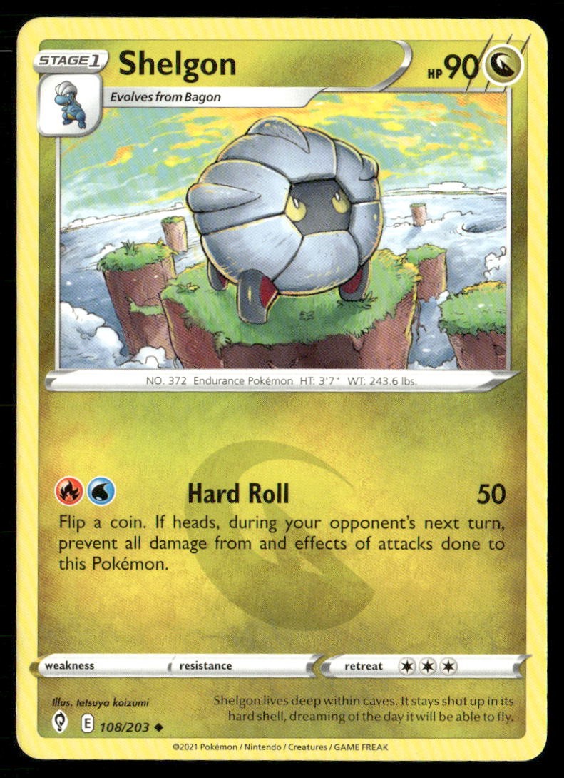 Shelgon Evolving Skies 108/203 Uncommon Pokemon Near Mint