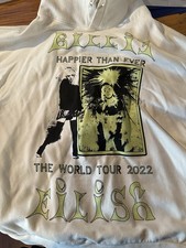 Felpa con cappuccio Billie Eilish Happier Than Ever Tour bianca XXL