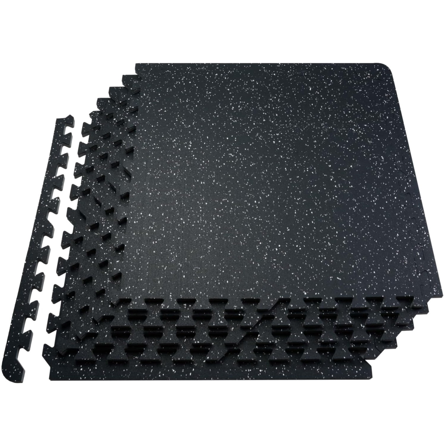 0.56In 100sq.ft 25 Tiles Gym Flooring for Home Gym, Rubber Top with High Dens...