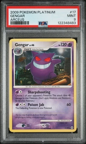 Pokemon Gengar Platinum Arceus 17/99 PSA 9