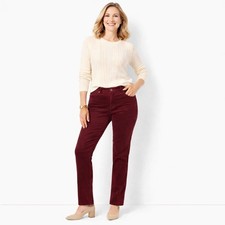 Talbots Women Burgundy Corduroy Jeggings Sz 8 Classic Five Pocket Preppy Capsule