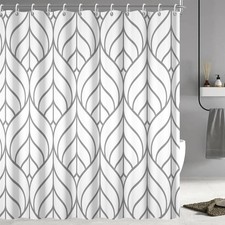 Grey and White Shower Curtain Modern Aesthetic Grey Striped Shower Curtain Se...