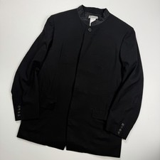 90s Issey Miyake Men Suit Jacket Wool Blazer Avant Garde Mandarin Band Collar XL