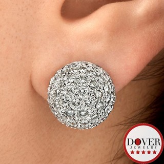 Pendientes Estate con cúpula pavé de diamantes de 4 00 quilates de oro de 14 quilates 11 4 gramos sin precio base