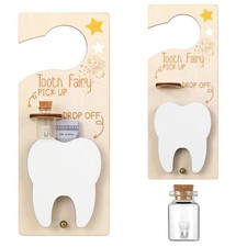 DoubleFill Tooth Fairy Holder Bag Hanger Money Slot Keepsake Bottle Velvet