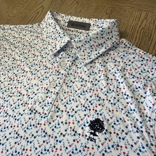 G/Fore Aye Papi Tech Jersey Polo White SIZE S 210-C