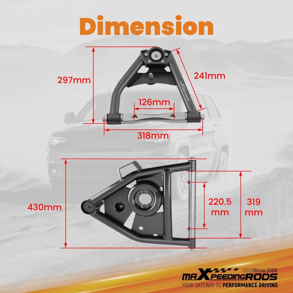 Front Control Arms Set for 1973-1986 Chevrolet C10 Pickup 63-70 GMC 1500 Series - Image 4 of 4