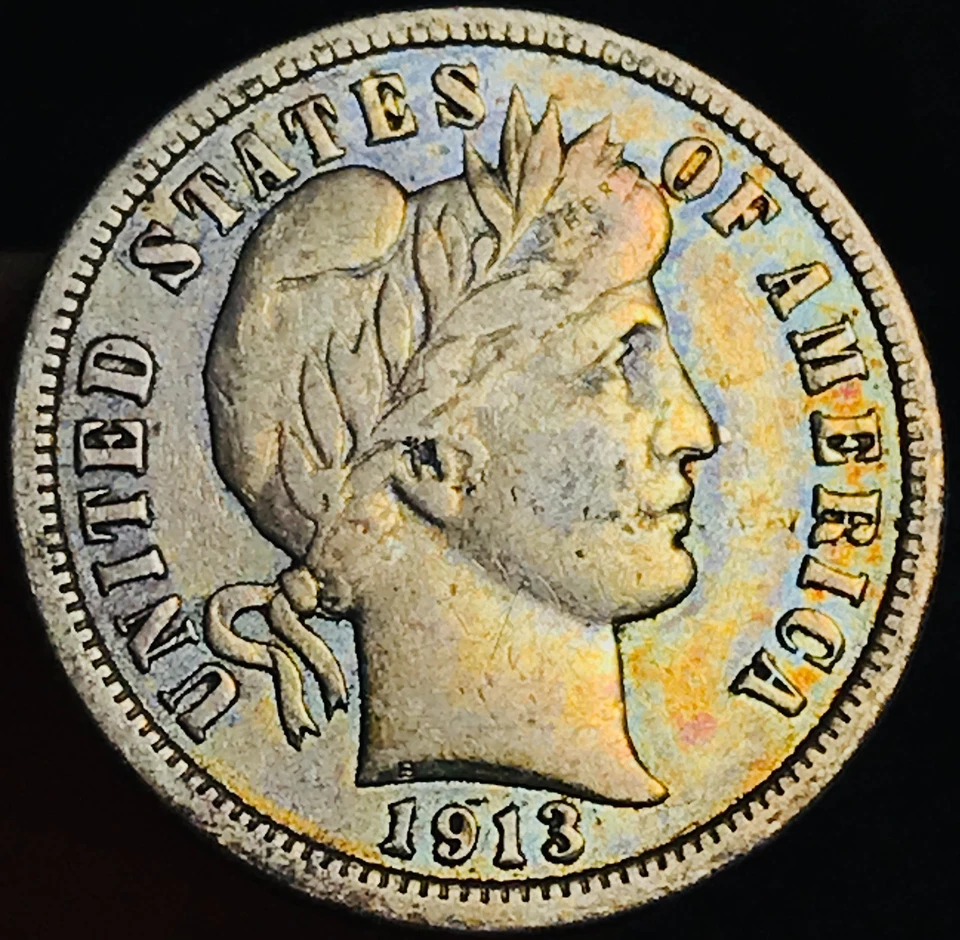 1913 Barber Dime 10c Liberty Head Ungraded Choice Silver US Coin CC28027 - Image 3 of 4