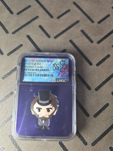 2022 Niue $2 Abraham Lincoln Chibi Mt Rushmore Series Ultra Cameo NGC PF69 Coin