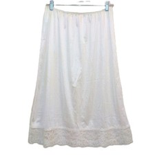 Vintage Vassarette Half Slip Petticoat XL made in USA Ivory Lace Hem Nylon Knit