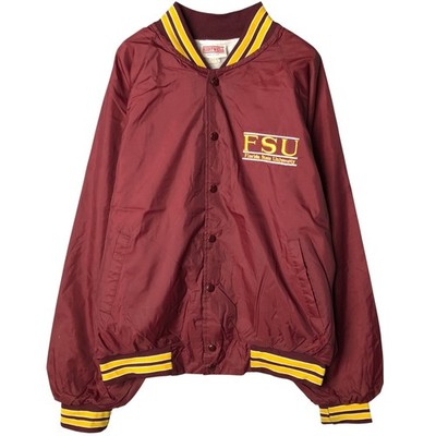 Vintage 1980'S Hartwell College Nylon Varsity Jacket Size XL Men's