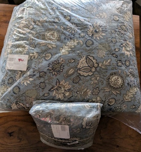 POTTERY BARN Anjali Reversible Quilt-Full/Queen+ 1 Std Sham-Blue-OPEN BOX - 第 1/6 張圖片