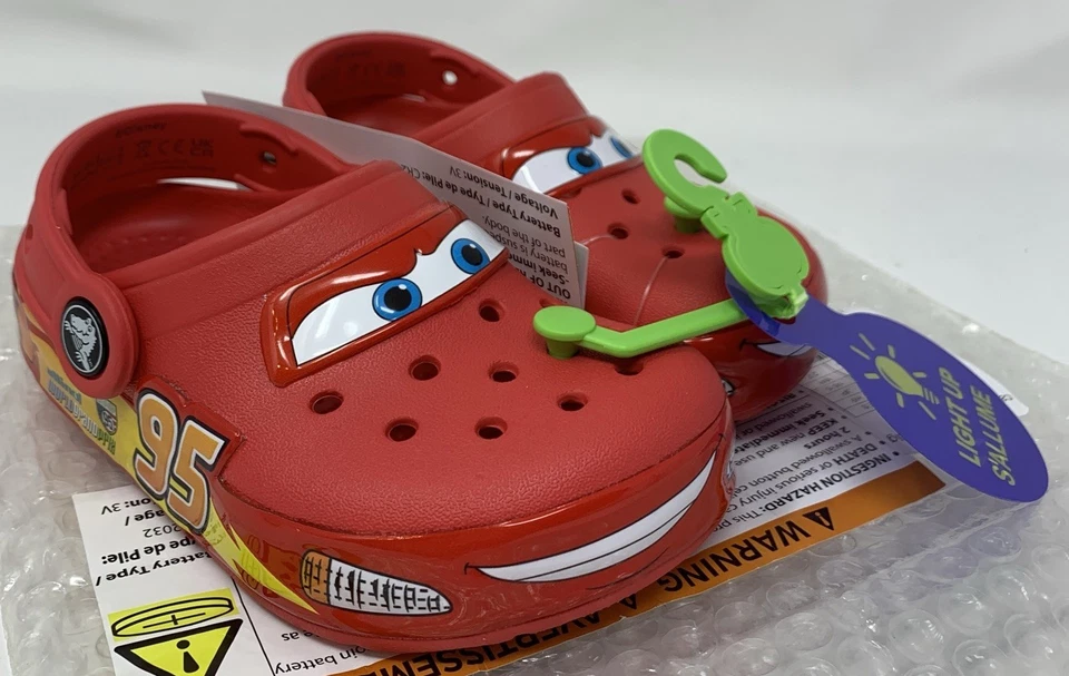 Crocs Lightning McQueen Clog Toddler Light Up C6 C7 C8 C9 C10 Disney Pixar Cars - Image 2 of 4
