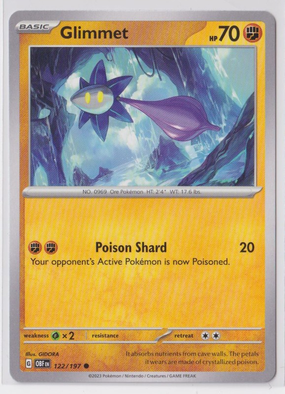 Pokemon Scarlet and Violet Obsidian Flames 122/197 Glimmet