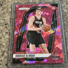 Donovan Clingan 2024-25 Prizm #221 Pink Cracked Ice RC Portland Trailblazers-NBA