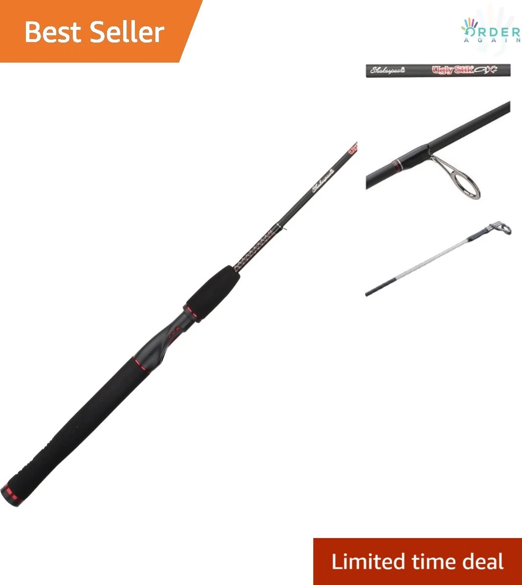 Graphite Spinning Rod 3 Piece Fishing Rods & Poles for sale | eBay