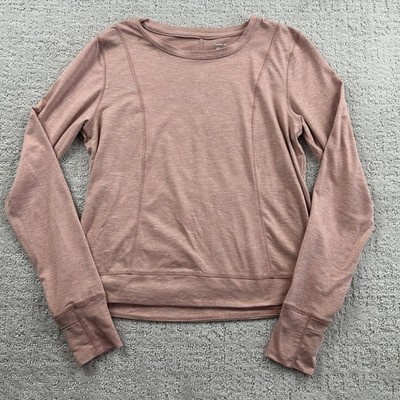 Layer 8 Shirt Womens S Pink Long Sleeve Crew Neck Pullover Athletic Tagless