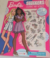 Bendon Barbie Stickers Coloring  Activity Book w/ Over 30 Puffy Stickers